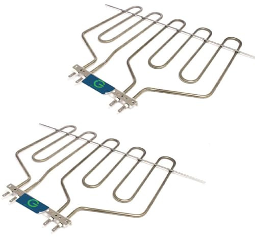 G GRIMALDI Pack 2 Resistenze Barbecue Compatibile De Longhi Grigliatutto Barby-Q Rodeo BQ78 BQ80 1000W + 1450W, Ricambio Codice 5512600008 Griglia Sostitutiva