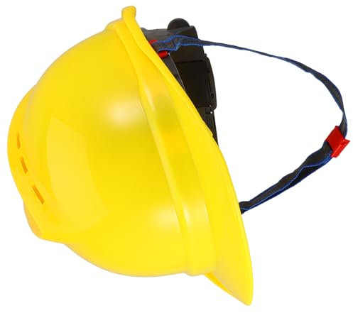 KONTONTY Casque De Sécurité Jaune Haute Résistance pour Homme Et Femme Casquette À Cliquet Ventilation Pompier Cosplay
