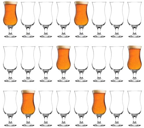 Rink Drink 460ml Vasos de Cerveza Artesanal con Tallo - Claro - 24x Grande Tulipán Cerveza Inglesa Sidra Pilsner Cóctel Bebida Copa Cáliz Juego de Vasos | Cristalería Regalos de Cumpleaños