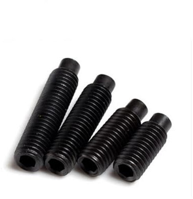 KSeSii M3 M4 M5 M6 M8 M10 M12 M14 M16 DIN915 Sechskant-Innensechskantschraube aus schwarzem Stahl der Güteklasse 12.9 mit konvexer Endschraube mit Zapfen und Gewindestift(12mm,50pcs M4)