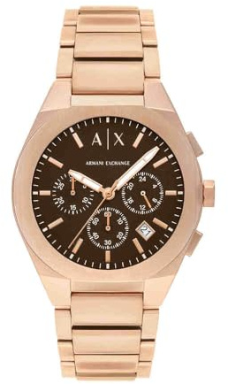 Armani Exchange Reloj para Hombre, Movimiento cronógrafo de Cuarzo y Caja de 42 mm con Correa de Acero Inoxidable