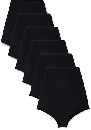 Amazon Essentials Mutandine Premaman, Modelli Sopra il Pancione e Sotto il Pancione, in Cotone e Microfibra Donna, Confezione da 6, Nero, 46
