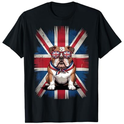 English Bulldog UK Flag Union Jack Women Men UK British Flag T-Shirt