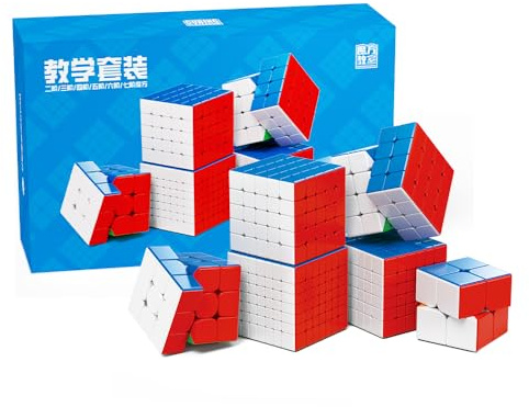 MoYu MFJS WCA 2x2 3x3 4x4 5x5 6x6 7x7 Zauberwürfel Gift Box Puzzle Set Stickerless MOFANGJIAOSHI Magic Bundle Collection Puzzle Speed Cube(MFJS WCA 234567 würfel)