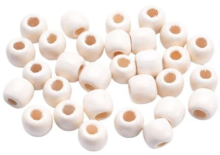 Holzperlen mit großem Loch, natürliche Perlen, afrikanische Haarringe, Dreadlock-Zubehör zum Flechten und Locs Haarschmuck