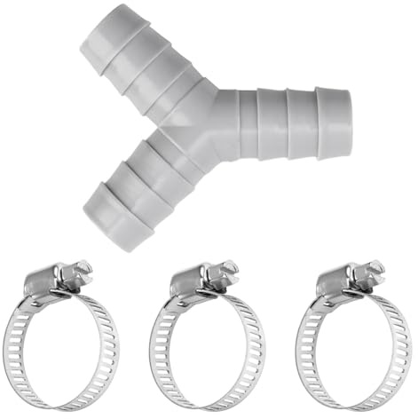 Asukohu Efficient Y Shaped Various Outlet Washing Machine Drain Adapter ABS Texture For Efficient Laundry Connection Heat-resistant Hose Connection Suitable