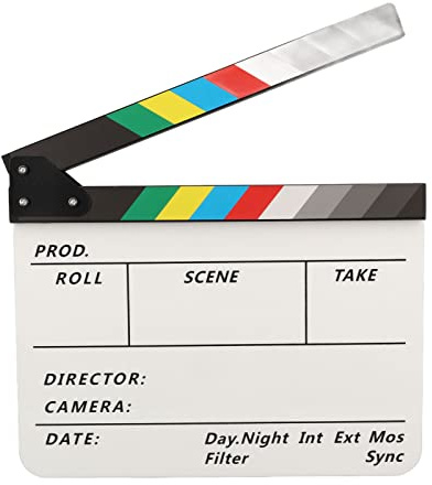 Tbest Clins de Film avec Son Net et coloré, Portable, en Acrylique, pour Réalisateur de Films, avec Gomme à Stylo, pour Séries Télévisées, équipement de Fabrication Professionnel