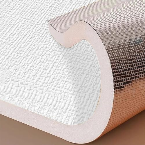 WYWY Papier Peint Autocollant Isolant 9 mm - Rouleau Mural Imperméable et Anti-Humidité, Effet Coussin pour Isolation Thermique des Chambres et Salons(White,50cm*12m)