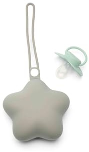 Silikon nappbox för spädbarn, hygienisk napp förvaringslåda tillverkad av BPA-fri silikon med flexibel ögla för fastsättning på barnvagn, väska, buggy eller blöjryggsäck