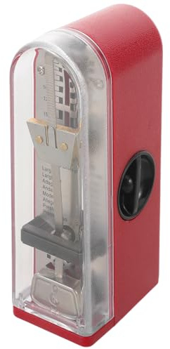 BAZEITFLOW Mechanisches Metronom mit Akzentglocke Präzises Metronom für Klavier Gitarre Schlagzeug und Violine Rotes Musikzubehör für Musiker und Übung