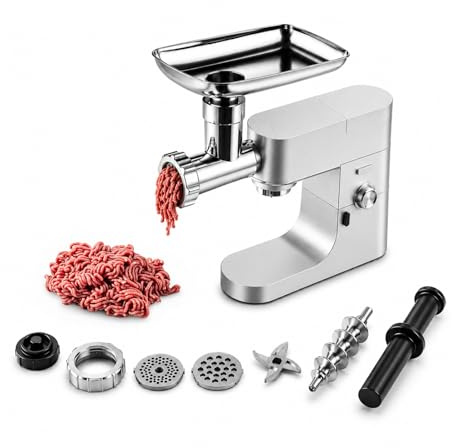 Attacco Tritacarne per Kenwood Stand Mixer - Tritacarne con Adattatore, 4 Piastre di Macinazione, 3 Lame di Macinazione, 2 Tubi per Salsicce - Accessori per Kenwood di MMOBIEL