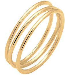 Elli Ring Damen Wickel Filigran in 925 Sterling Silber Vergoldet