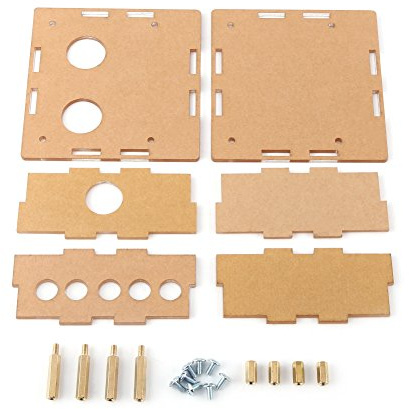 Walfront Acrylic DIY Case Shell Housing with Female x Female and Female x Male Standoffs and Screws Protective Parts Kit for 6J1 Valve Tube Pre-Amplifier Board | PCB Board with 6J1 Tubes, AC 12V Powered, Stereo 2.0 Channel, Preamp and Buffer Functions, DIY Assembly Required