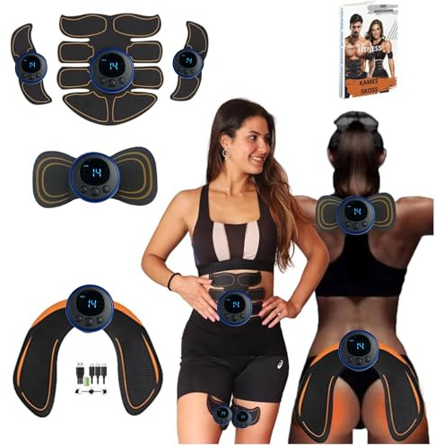 kames skoss prestige -ABS muskelstimulator tränare, abs tränare magmuskeltoner elektroniska toning bälten träning, EMS Magmuskeltränare, plåster för cervikal nackmassage (svart)