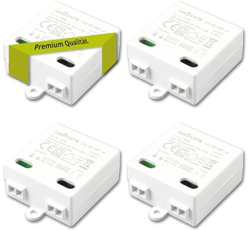 INNOVATE Mini Trasformatore 220v 12v LED Alimentatore per striscia LED | Mini Trasformatore 220v 12v LED [Alimentatore 12v 0-10W senza carico minimo] Alimentatore per striscia LED AC/DC