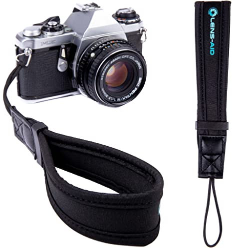 LENS-AID Dragonne Appareil Photo en Néoprène – Poignée Confortable pour Reflex, Hybride, Compact – Compatible avec Canon, Nikon, Sony, Fujifilm, etc.