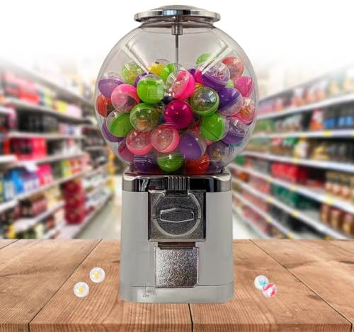 pealiritansemen Commercial Capsule Toy Vending Machine, Round Capsules Dispenser, Coin Operated Vending, Small Candy Dispenser, For Shopping Mall, Arcade,White