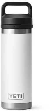 YETI Rambler 18 oz Bottle, Vacuum Insulated, Stainless Steel with Chug Cap, White