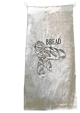 Sacs à pain en lin - Multifonction, réutilisables, avec cordon de serrage pour pain artisanal fait maison (25 x 50 mm)
