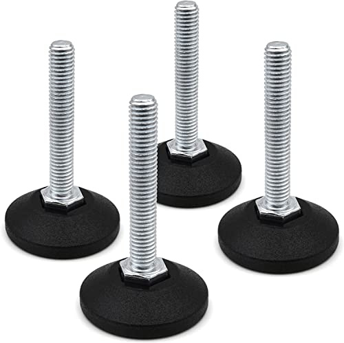 Design61 4x Verstellschraube M8 x 70 mm Stellfuß Ø 38 mm verzinkt Justierschraube Höhenversteller Möbelfuß Nivellierfuß Maschinenfuß Gewindefuß für Möbel Werkbank Gestell
