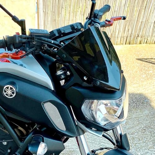Motorrad Windschutzscheibe Windschild für MT-07 MT07 FZ07 2018 2019 2020 Frontscheibe Windschutz, Rauch