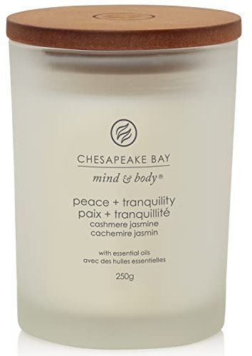 Chesapeake Bay Bougie parfumée | Peace + Tranquility Bougie d'aromathérapie | Durée de combustion : jusqu'à 57 heures | Collection Mind & Body