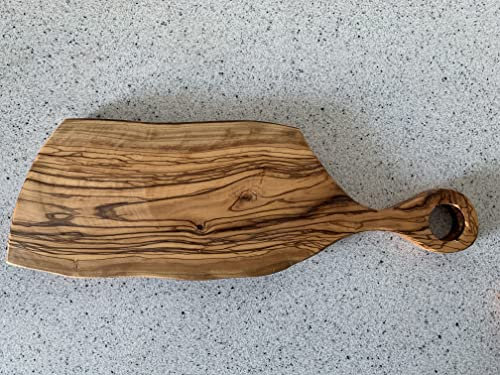 Tabla de cortar hecha a mano de madera de olivo, tabla de queso, tabla de servir AYB01