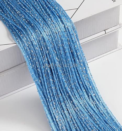 Perlenschnurvorhang Türvorhang Perlen Fadenvorhänge Fenster Wandpaneel Raumteiler Türrahmen Zuhause Wohnzimmer Hochzeitsdeko-Blau,1x2m