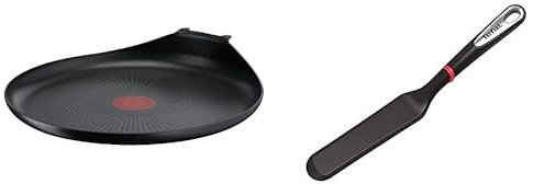 Tefal Ingenio Easy Plus Poêle à crêpe 27 cm, Empilable, Revêtement antiadhésif, Tous feux & K2060914 Ingenio Spatule à Crêpes, Silicone, 38,1 x 9,2 x 7,2 cm