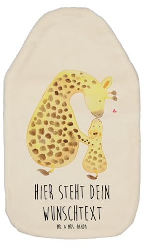 Mr. & Mrs. Panda Personalisierte Wärmflasche Giraffe Kind - Weiß