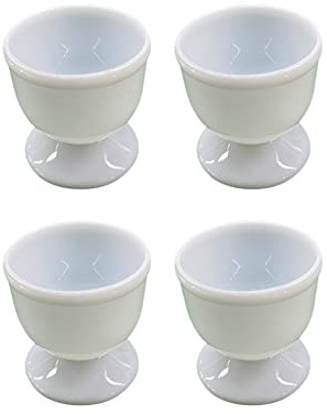 Lot de 4 coquetiers en plastique pour œufs à la coque Blanc Simplicity
