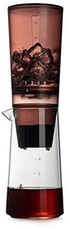 Kalldroppskaffebryggare Isdroppande kaffebryggare Droppfiltertyp Ice Brew Kaffemaskin Kallextraktionskanna Isdroppkanna Extern justering Enkel att använda (Färg: Röd, Storlek: 31x8cm) (Röd 31x8cm) The