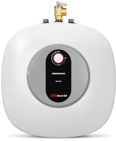 MIZUDO Electric Mini Tank Water Heater - 8.0 Gallon Point of Use Instant Hot Water Heater for RV, Camper, Kitchen, Food Truck, 120V 1440W, Under Sink, Wall or Floor Mounted, Easy to Install