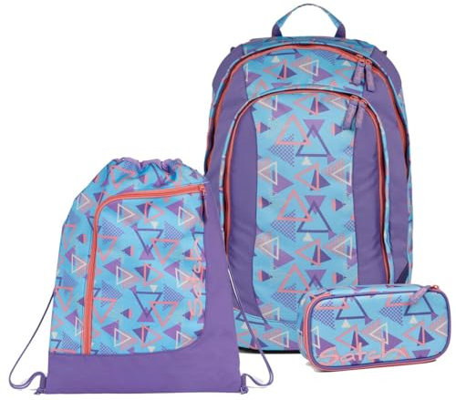 Satch Air Schulrucksack Set 3tlg. inkl. Schlamperbox und Sportbeutel (80s Dance)