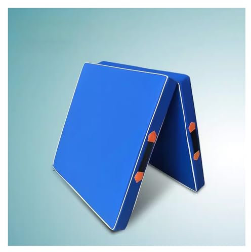 Gymnastikmatte, wasserdicht, PU-Leder, faltbar, Fitnessmatte, for Mitnehmen von Trainingsmatten for Übungen for praktisches Fitnesstraining (Color : Blue, Size : 180x60cm/70.8x23.6in)