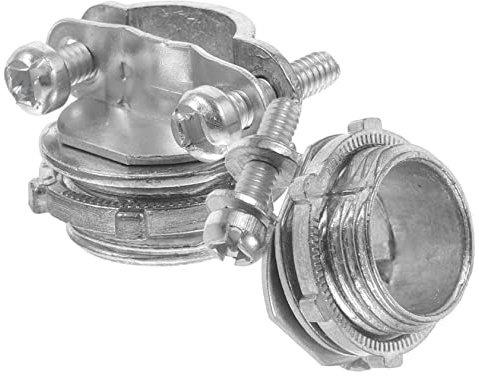 KONTONTY 2pcs Metal 1/2 Inch Cable Connector Wire Clamp Type for Cable Management Sturdy Conduit Connector Suitable for Electrical Wiring and Home Use