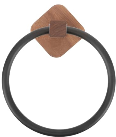 Artibetter Hand Towel Ring Wooden Towel Holder for Bathroom Wall Mount Sturdy Solid Wood Material with Shape Space-saving Design Easy Installation without Drilling White Finish
