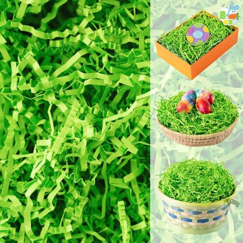 JOYIN 8oz (227g) Easter Grass Paper Shred (Light Green) for Easter Basket Filling, Easter Gift Wrapping, Easter Party Decoration, Easter Egg Hunt, Easter Party Favors