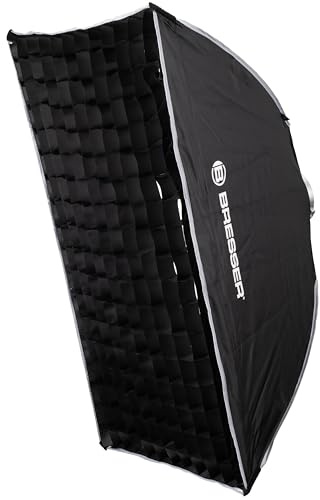 Bresser Quick Lock softbox 60 x 90 cm con attacco Bowens e griglia | Luce morbida uniforme, diffusori interno ed esterno, griglia a nido d’ape, interno argentato, borsa, 900 g