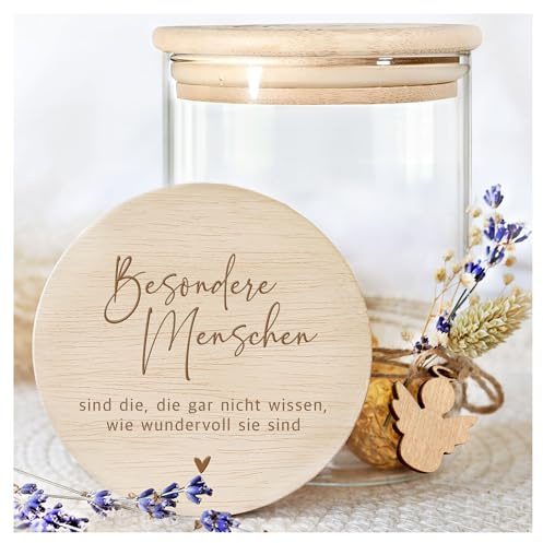 Grandora Vorratsglas mit Holzdecke, Dankeschön Geschenk | Mitbringsel Erwachsene, Abschiedsgeschenk Kollegen, Geschenk für Kollegen, Geschenk Lehrerin, Geschenkideen für Erzieher
