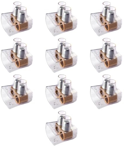10 Morsetti forbox doppio, bipolare, sezione 2x 25mm² 25mmq, 2 poli, morsetto per cablaggio forbox, campanelle, in policarbonato e ottone, per scatole di derivazione, 500V 101A