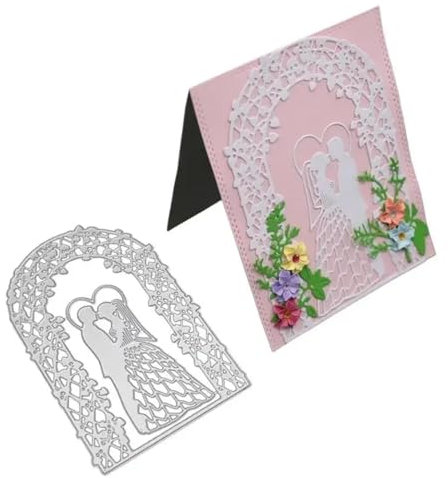 Stanzform zum Basteln, 14 x 9,6 cm, Braut und Bräutigam, Scrapbooking, Metall-Stanzformen für Stempel, Fotoalbum, Prägepapier, Hochzeitskarten, dekorative Bastelarbeiten