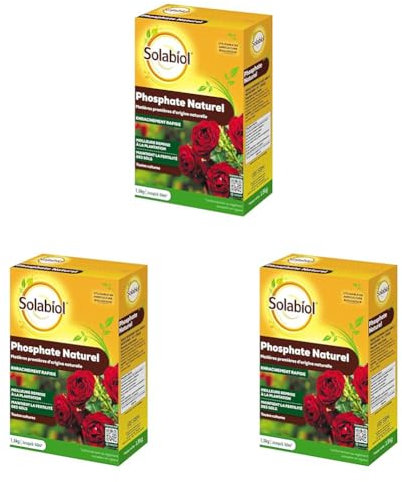 SOLABIOL Phosphate Naturel - 1,5 Kg - Engrais pour Arbustes Fleurs et Fruits SOPHO15G10N, Marron (Lot de 3)