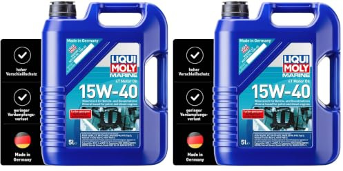 LIQUI MOLY Marine 4T Motor Oil 15W-40 | 5 L | Boot mineralisches Motoröl | Art.-Nr.: 25016, farblos (Packung mit 2)