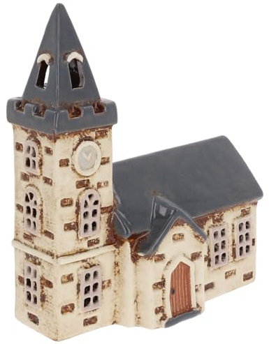 Shudehill Giftware Village Pottery Teelichthalter Kirche aus Keramik