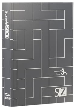ScuolaZoo Schülerkalender 2025/2026 – 16 Monate – Kalender mit festem Einband – Memes und lustige Witze für Schüler – Elementar-, Mittel- und Obertagebuch – Format 11 x 15 cm – Grau