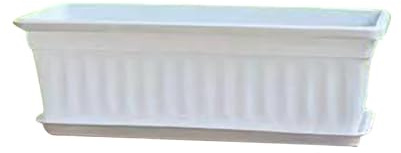 Plant Pots Window Box Planter Vegetable Growing Box Rectangular Windowsill Planter with Holes and Trays for Decor Large Tomato Garden Planters Outdoor Indoor (White, A)