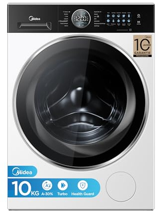 Midea Lavatrice Carica Frontale, 10 kg, Classe A-30%, 1400 Giri, Vapore, Silent Inverter Motor, Lavaggio Potente e Rapido,Pannello Touch, Bianco - MF21EW100B