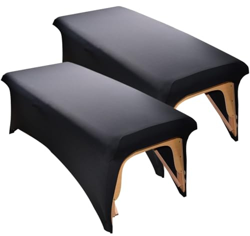 Lot de 2 Housses de lit pour Cils 30 x 72 cm en Polyester Doux pour Table Massage, Extensible, antidérapant, Protection pour Extension Cils, Spa, Massage, Salon beauté