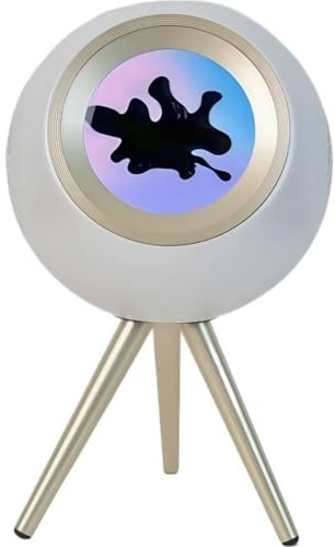 FerroFluid Speaker with RGB Lights - 15W×2 Audio Visualizer, Dancing Ferrofluid Bluetooth 5.3 Speaker, 4500mAh Portable Sound System for Home/Office/Game Room (White)